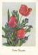 Pfingsten-Wünsche Krug Mit Tulpen Und Vergißmeinnicht Ngl #E0017 - Pentecôte