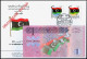 LIBYA 2013 "The Revolution FDC" NEW LIBYA FLAG STAMPS And BANKNOTE On FDC - Libye