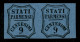 Antichi Stati Italiani - Parma - Governo Provvisorio - 1857 - Non Emessi - Coppia Del 9 Cent (2A/2Ab - Segnatasse Giorna - Autres & Non Classés