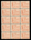 Occupazioni I Guerra Mondiale - Fiume - 1919 - Carta C - 3 Corone (C46 - Varietà N) - Blocco Di 15 Con Decalco Spostato  - Andere & Zonder Classificatie