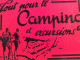 Ancien Carton Publicitaire De Magasin Bazar / TOUT POUR LE CAMPING ET EXCURSIONS / Voyages Autocar Bus / Années 60 - Camping