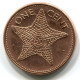 1 CENT 1998 BAHAMAS Coin UNC STARFISH #W11457.U.A - Bahama's
