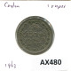 1 RUPEE 1963 SRI LANKA Ceylon Coin #AX480.U.A - Other - Asia