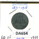 10 PFENNIG 1919 DEUTSCHLAND Münze GERMANY #DA654.2.D.A - 10 Renten- & 10 Reichspfennig