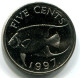 5 CENT 1997 BERMUDA Coin UNC #W11322.U.A - Bermuda