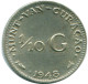 1/10 GULDEN 1948 CURACAO NIEDERLANDE SILBER Koloniale Münze #NL12017.3.D.A - Curacao