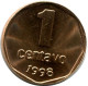 1 CENTAVO 1998 ARGENTINA Coin UNC #M10065.U.A - Argentine