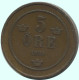 5 ORE 1885 SUECIA SWEDEN Moneda #AC609.2.E.A - Suède