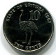 10 CENTS 1997 ÉRYTHRÉE ERITREA UNC Bird Ostrich Pièce #W11056.F.A - Erythrée