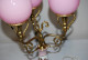 E1 Ancienne Lampe - Art Deco - Boule Rose - Pieds Décorés - Luminaires & Lustres