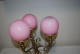 Delcampe - E1 Ancienne Lampe - Art Deco - Boule Rose - Pieds Décorés - Luminaires & Lustres