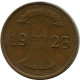 1 RENTENPFENNIG 1923 A ALEMANIA Moneda GERMANY #DB769.E.A - 1 Renten- & 1 Reichspfennig