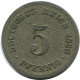 5 PFENNIG 1890 A ALLEMAGNE Pièce GERMANY #DB213.F.A - 5 Pfennig