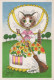 CHAT CHAT Animaux Vintage Carte Postale CPSM #PAM599.A - Katten