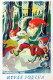 PÈRE NOËL Bonne Année Noël Vintage Carte Postale CPSMPF #PKG317.A - Santa Claus