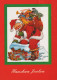 PAPÁ NOEL Feliz Año Navidad Vintage Tarjeta Postal CPSM #PBL390.ES - Santa Claus