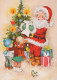 PAPÁ NOEL NIÑO NAVIDAD Fiesta Vintage Tarjeta Postal CPSM #PAK254.ES - Santa Claus