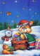 Neujahr Weihnachten TEDDYBÄR Vintage Ansichtskarte Postkarte CPSM #PAU632.DE - Año Nuevo