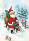 WEIHNACHTSMANN SANTA CLAUS WEIHNACHTSFERIEN Vintage Postkarte CPSM #PAK735.DE - Santa Claus