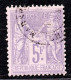 SAGE N°95 5F Violet / Lilas Oblitéré CàD CHARGEMENT MARSEILLE Signé CALVES - 1876-1898 Sage (Type II)