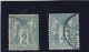 N/B ;; 2 Timbres Oblitérés ,,tres Forte Cote Sage Au TYPE 1 - 1876-1878 Sage (Type I)