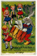 Carte Illustrée "Rataplan Plan, Plan ! Sous Mon Tambour Vous Verrez Vichy, Lapin Jouant Du Tambour, Enfants - Circ 1951 - Cartoline Con Meccanismi