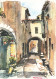 AQUARELLE DE TOMEY - VIEILLE RUE PITTORESQUE ET FLEURIE - Provence-Alpes-Côte D'Azur