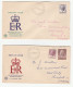 4 Diff 1957 -59 AUSTRALIA FDCs  1/7, 4d,  7 1/2d , 10d,  8d Stamps Flinders Park  To GB  Fdc Cover - Ersttagsbelege (FDC)