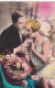 COUPLES. CARTE FANTAISIE.CPA. COUPLE. " VIVONS LE TEMPS DE NOS AMOURS  " .MODE. + TEXTE ANNEE  1935 - Couples