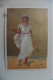 Chromo Ancien - Tunisie Femme Du Peuple En Costume Blanc 1900 Fond Or - Other & Unclassified