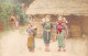 Japan - Japanese Children Carrying Babies - REAL PHOTO Tinted - Sonstige & Ohne Zuordnung
