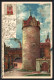 Lithographie Bernburg, Eulenspiegelthurm, Wappen  - Bernburg (Saale)