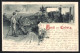 Lithographie Coburg, Burg, Panorama Mit Zwei Wanderern  - Coburg