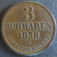 Münze Oldenburg 32 - 3 Schwaren Scheidemünze 1858 Ss-vz - Sonstige & Ohne Zuordnung