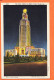 08072 ● Carte Toilée BATON-ROUGE LA-Louisiana State Capitol Night 1950s Photo By Francis PULLEN 6A-H1148 - Baton Rouge