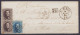 Env. Rare Affr. Paire Vert. N°14 + N°15A ! (tarif 40c) Lpts "324" Càd ST-HUBERT /14 MARS 1865 Pour METZ - [PD] - Càd "BE - 1863-1864 Medaillen (13/16)