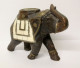 Art-antiquité_sculpture En Bois_Statuette D'éléphant Indien En Armure - Hout