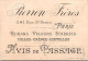 CARTE DE VISITE ET PUBLICIAIRE ANCIENNE -  RUBANS VELOURS SOIERIES - PARIS - Advertising