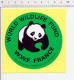 (collé Sur Papier) Sticker Autocollant World Wildlife Fund WWF France 14 Rue De La Cure Paris Panda Animal - Autocollants