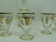 Delcampe - Vintage Gold Trim Glass Decanter Set With 6 Glasses #2341 - Glazen