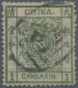 China: 1878, Large Dragon Thin Paper 1 C. Deep Green Cancelled Full Strike Of La - Other & Unclassified