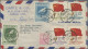 China (PRC): 1950, Peace (C5) Set With 1st Anniversary (C6) Set With Uprate Tied - Briefe U. Dokumente