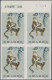 China (PRC): 1963, Gold Hair Apes Set (S60) In Top-imprint Margin Blocks Of Four - Nuevos