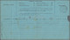 French Indochine: 1894 Telegram Form (blue) Dated '22nd Sep. 1894' Addressed To - Cartas & Documentos