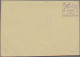 Delcampe - Charkhari: 1897 Postal Stationery Double Card ¼a+¼a Violet On Yellow, Plus Two P - Charkhari