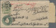 Jhalawar: 1886/90, 1/4 A. Green Tied By Intaglio Cancel To QV Envelope 1/2 A. To - Jhalawar