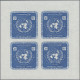 Cambodia: 1964 'ECAFE' Set Of Three Each As IMPERF PROOF Block Of Four (mint Nev - Cambodja