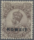 Kuwait: 1923 The Unissued "KOWEIT" Ovpt. In Black On India KGV. 1½a. Chocolate ( - Kuwait