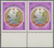 Laos: 1983 10k. Optd. "1983" In Red, Bottom Marginal Pair, Mint Never Hinged, Li - Laos
