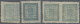 Nepal: 1898-1901 Four Stamps 1a. On Poor Native Paper, All Pin-perf, With Single - Nepal